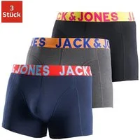 Jack & Jones Boxer JACCRAZY im Dreierpack mit kontrastfarbenem Bund und Stretchkomfort (Packung, 3-St) unifarben mit Farbeinsatz, modisch, eng anliegend, Baumwollmischung