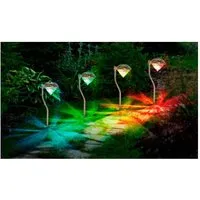 Out of the Blue LED Solarleuchte Solar Gartenstecker 4-teilig Set Solarleuchte Garten Deko Leuchte DA4