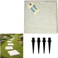 GarPet Klickfliesen 8er Set Trittsteine Garten Gehwegplatten Kunststoff 40x40 Trittplatten