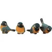 Posiwio Dekofigur 4er Set Finken oder Rotkehlchen (4 tlg), Rotkehlchen oder Finken, 4er Set, Gartendekoration