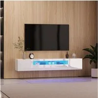 radelldar Lowboard 180cm Hochglanz mit LED-Beleuchtung und Stauraum (1 St), hängender TV-Schrank für Fernseher bis 85 Zoll