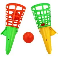B&G INTERNATIONAL Spielzeug-Gartenset 2 Stück Fangball Spiel mit Ball - ca. 18,5 cm, (2-tlg)