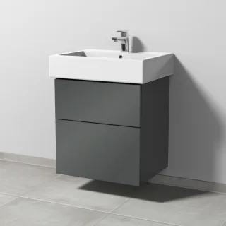 Sanipa 3way Waschtischunterbau zu Duravit Vero Waschtisch mit 2 Auszügen, Anthrazit-Glanz SF71679
