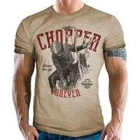 GASOLINE BANDIT® T-Shirt im Used Look für Motorradfahrer und Biker: Chopper Forever