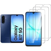 CLM-Tech Displayschutzglas 3X für Samsung Galaxy A17 5G / A16, Panzerglas Folie - Anti-Fingerabdruck und kratzfest -, 3 Stück, Gehärtetes 9H Glas, Blasenfreie Anbringung