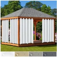 Jibenhome Outdoorgardine Outdoor Vorhang Wetterfest mit Ösen (2 St), Winddicht