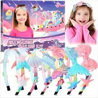 POPOLIC Haarband Haarreifen Mädchen, Meerjungfrau Geschenk mädchen 5 Jahre, 1-tlg., Haarreifen Selber Machen Basteln Mädchen, Geburtstagsgeschenk, Haarschmuck bastelset mädchen Kinder ab 5 6 7 8 9 10 11 12 Jahre