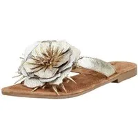 Lazamani Lazamani Pantoletten Leder/Textil Zehentrenner