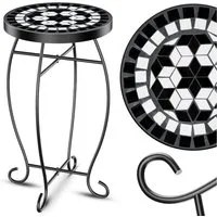 KESSER Beistelltisch, Mosaik-Platte & Metall-Gestell Bistrotisch Gartentisch Blumenhocker