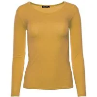 Muse Rundhalsshirt Basic Rundhals Langarmshirt Skinny Fit 1093-O