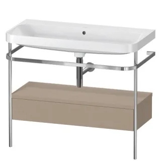 Duravit Happy D.2 Plus c-shaped Set mit Metallkonsole und Schubkasten Leinen Matt 975x490x850 mm - H HP4843N7575