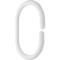 Aqualine Duschvorhangstange Duschvorhangringe 12 St., Kunststoff, weiß, Plast, Aqualine-23036