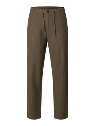 SELECTED MEN - SLM172-SLIMTAPE BRODY LINEN BLD PNT NOOS Forest Night - Gr. - S
