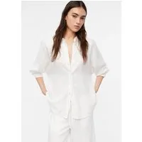 comma Langarmbluse Bluse Bluse aus Leinenmix mit Fledermausärmeln