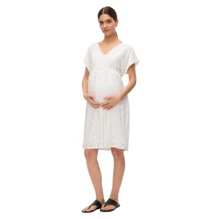 Mamalicious - "Vmmtassa" Kleid für Damen, V-Ausschnitt, Umstandskleidung (Schneeweiß (Farbe))