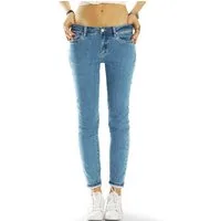 be styled Röhrenjeans Medium Waist Röhrenjeans Stretch Hose in denimlblau - Damen - j16p-3 mit Stretch-Anteil