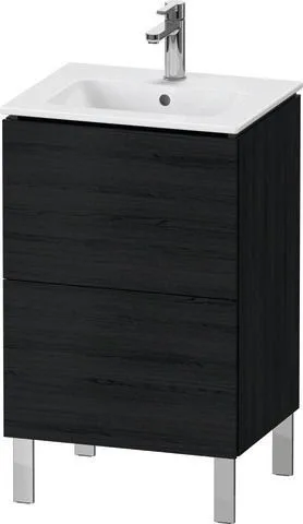 Duravit L-Cube Waschtischunterbau bodenstehend Eiche Schwarz Matt 520x421x704 mm - LC667101616 LC667101616