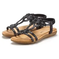 Vivance Sommerschuh, offener Schuh, Sandalette, Sandale mit elastischen Riemen & eleganten Glitzersteinen VEGAN