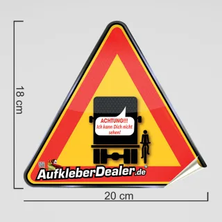 Toter Winkel Aufkleber Warnzeichen Sicherheitsaufkleber für LKW und Busse.