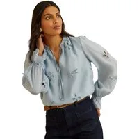 Love & Roses Langarmbluse Love & Roses Bluse mit 3D-Schleife, Regular (1-tlg)