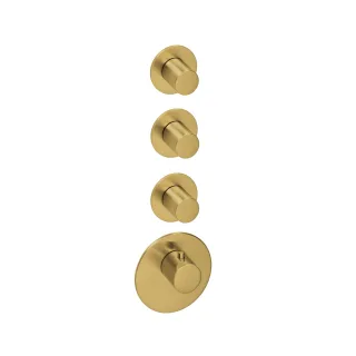 Herzbach xl 3 farbset 4 blenden rund griffe rund brass, Brass Steel, 21.523015.1.41 21.523015.1.41