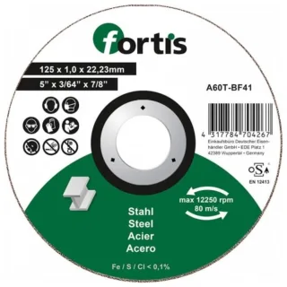 fortis Trennscheibe Stahl 125 x 1,0mm gerade