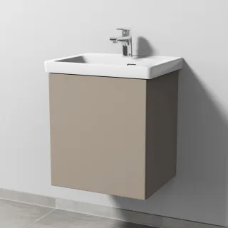 Sanipa 3way Waschtischunterbau zu Villeroy & Boch Subway 3.0 Waschtisch mit 1 Tür, Sandgrau-Matt SF84467