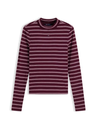 Tommy Hilfiger - Langarmshirt mit Mock Neck rot - Gr. - XL