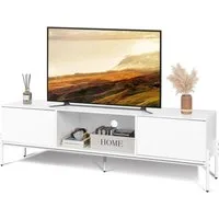 WLIVE Lowboard TV-Schrank für Fernseher bis zu 65 Zoll, 147 x 37 x 43 cm (TV Board mit Offenen Stauraum), Lange 147 cm Fernsehtisch für Wohnzimmer, Industrie-Design