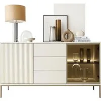 yourhouse24 Kommode SANTIA 154 cm 2D3S LED Lamellen Kaschmir Gold