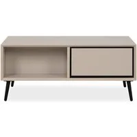 Finori Couchtisch 2 Schubladen, 2 Fächer, in Sand / Schwarz - 94x40x55cm (BxHxT)