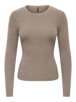 ONLY - ONLIBI LS O-NECK RIB CC KNT Mocha Meringue - Gr. - M