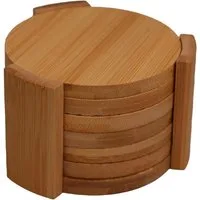 hausleben Glasuntersetzer rund, 11,5x11,5x7cm, Bambus, 12-tlg., umweltfreundlich, Natur