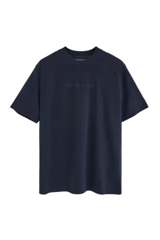 T-Shirt marineblau im Loose Fit mit Polo Club Stickerei
