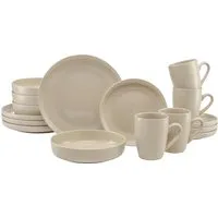 LeGer Home by Lena Gercke Kombiservice Geschirr-Set, Service Liliane (16-tlg), 4 Personen, Steinzeug, skandinavische, minimalistische Formensprache, 16 Teile