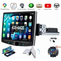 ESSGOO Android 15 Carplay Autoradio GPS RDS BT 1 DIN 360° Drehbar Bildschirm Autoradio (RDS, Digitalradio (DAB), FM, AM)