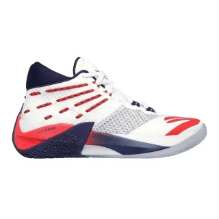 Skechers - Basketball Schuhe für Herren, Netzmaterial (Weiß/Rot)