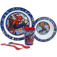 Spiderman Frühstücks-Set Teller-Set Mikrowellengeeignet 5-teiliges mit rutschfestem Boden