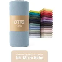 OTTO home Spannbettlaken PHYSALIS in BASIC und PREMIUM Qualität, 100% Baumwolle, Jersey (110 g/m), Gummizug: rundum, (1 Stück), für Matratzen bis 18 cm Höhe, Bettlaken, Spannbetttuch, pflegeleicht