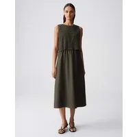 OPUS Midikleid WIPELLA mit gesmokter Textur Midikleid