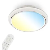 Briloner Leuchten LED Deckenleuchte DISON, Ventilatorfunktion, LED fest integriert, warmweiß - kaltweiß, 44x17,5 cm, Schlafzimmer, Wohnzimmer, Esszimmer, Flur, Küche