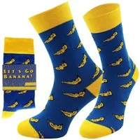Chili Lifestyle Freizeitsocken BANANA Lustige Socken mit Spruch Banderole als Geschenksocken (Paar, 1-Paar, Mit Spruchbanderole) Weichbund ohne Gummidruck
