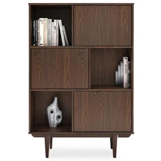 Idimex Highboard, Nussbaum, Holz, Kiefer, Vintage, 95x139x37 cm, FSC Mix, Wohnzimmer, Kommoden & Sideboards, Highboards