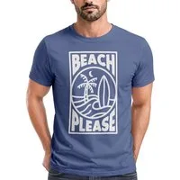 Neverless Print-Shirt Herren T-Shirt Beach Please Surfing Surfboard Wave Welle Sommer Print mit Print