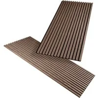 HAGEFOL Wandpaneel Akustikpaneele Holz, 3D Lamellenwand, verschiedene Größen, BxL: 60,00x120,00 cm, 1,44 qm, 3D Optik, Akustische Dämmung