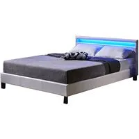 HOME DELUXE Bett LED Bett ASTRO (Set, 2-tlg., Bett und Lattenrost), extra großes gepolstertes Kopfteil,Variante mit oder ohne Matratze