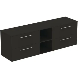 Ideal Standard Möbel-Set 200cm i.life B 4 Auszüge 2mi.off.Fächer Gr.Chrom CarbongrauMatt, T5848NV T5848NV