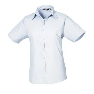 Premier - Bluse für Damen kurzärmlig (Hellblau)