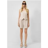 QS Shorts Hose Bundfalten-Shorts aus Leinenmix
