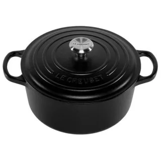 Le Creuset Signature Bräter rund 22 cm schwarz